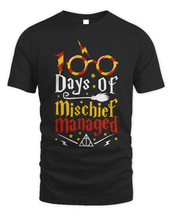 100 Days Of Mischief Managed Shirt 100th Day Of School Kids