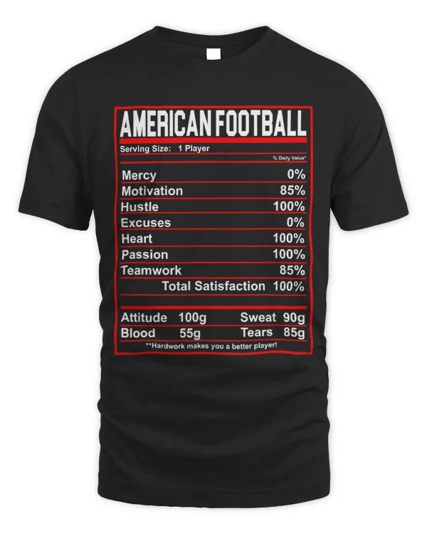 Funny American Football Nutrition Facts Women Men