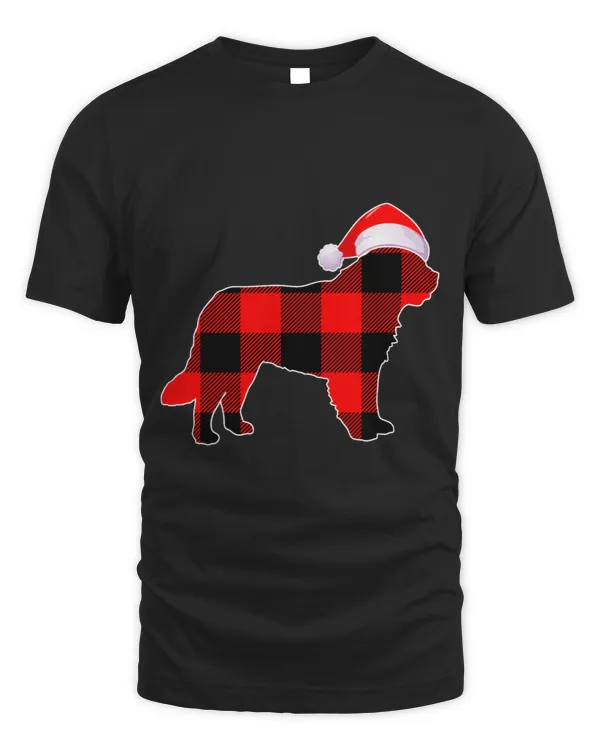Bernard Dog Christmas Buffalo Plaid Funny Xmas Santa Hat