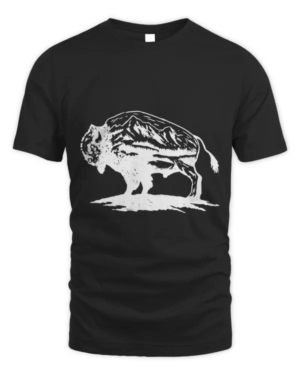 Buffalo Head Bison American vintage National Park men woman 2