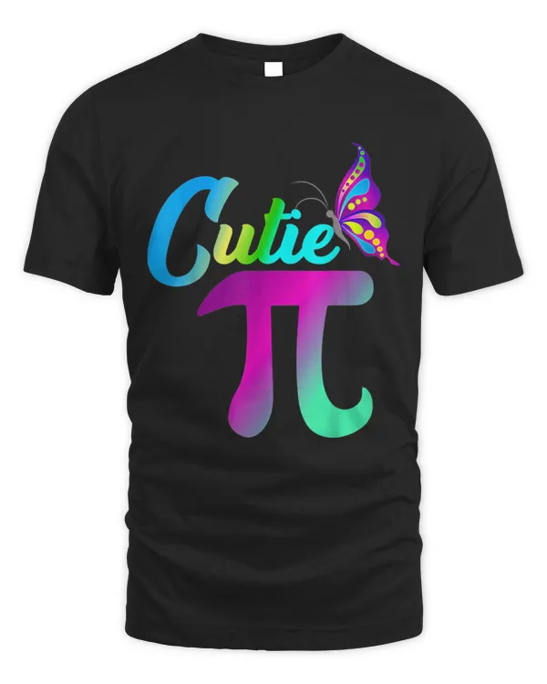 Pi Day Funny Cute Cutie Pi Pretty Math Butterfly Girls Pi T-Shirt