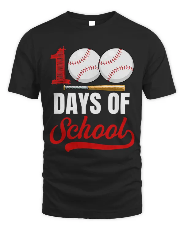 100 Days Of School Baseball Player Boy Girl
