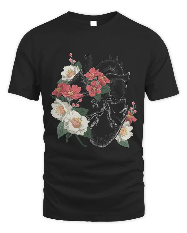 Anatomical Heart and Flowers Anatomy Heart Cute Cardiologist