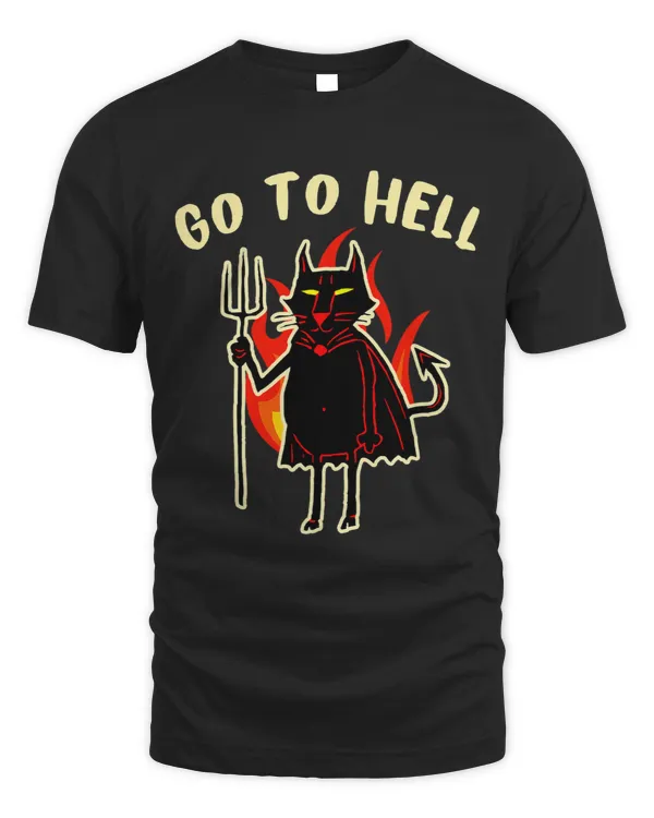 Go To Hell Funny Black Cat Halloween