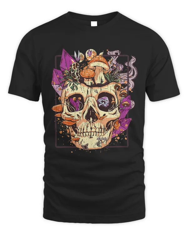 Goblincore Aesthetic. Grunge Moon Crystals Mushrooms Skull
