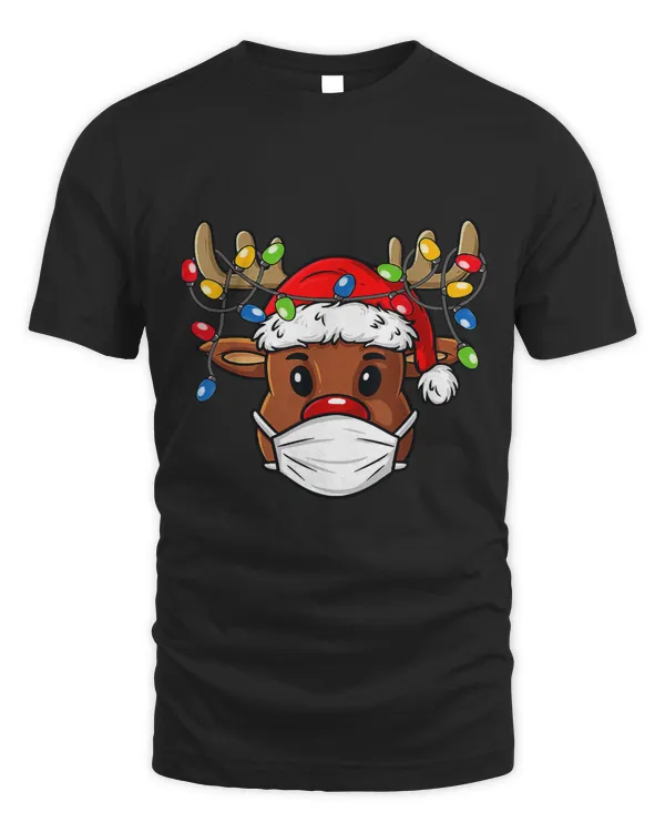 Reindeer In Face Mask Funny Xmas Merry Christmas 2022 466