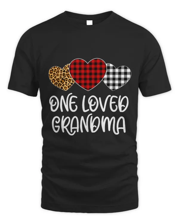 Buffalo Plaid One Loved Grandma Heart Valentines Day Gifts