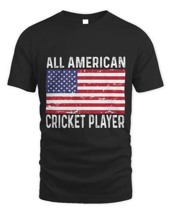 Cricket Player 4th Fourth of July All American Flag USA