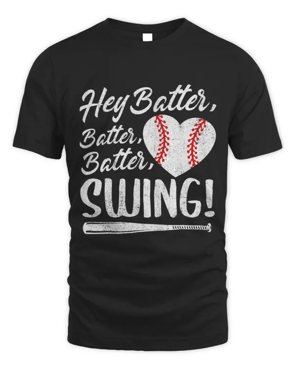 Hey Batter Swing Baseball Heart Mom Cute Womens Mothers Day