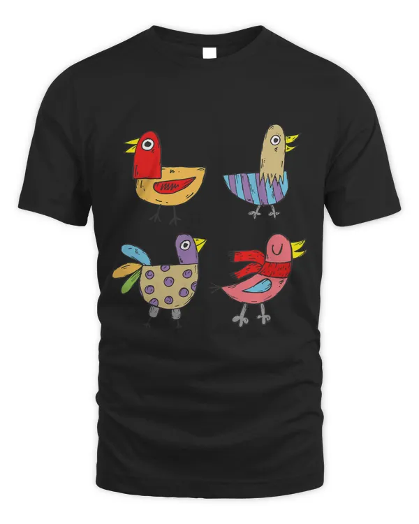 4 Fun Birds Art Illustration