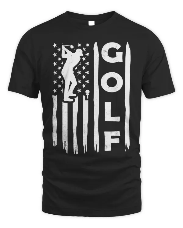 Golf vintage USA american flag distress style artistic US ar