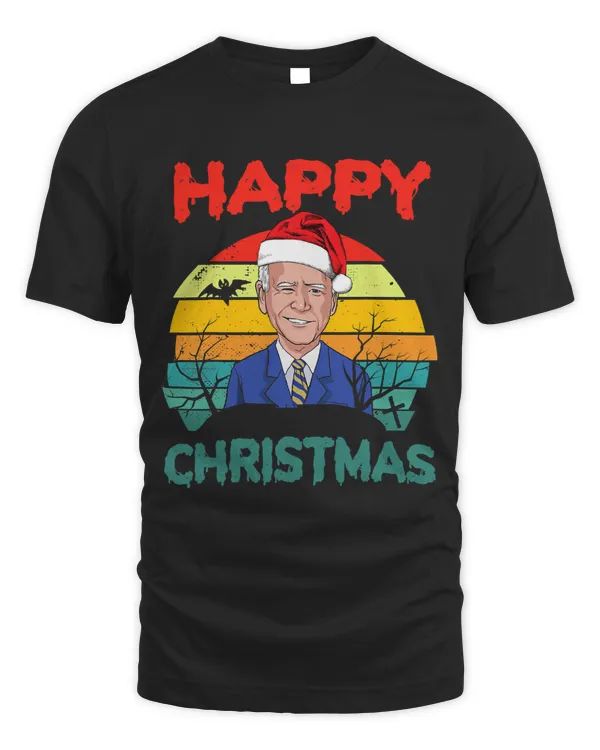 Retro Joe Biden Halloween Happy Christmas Santa Hat Funny 443