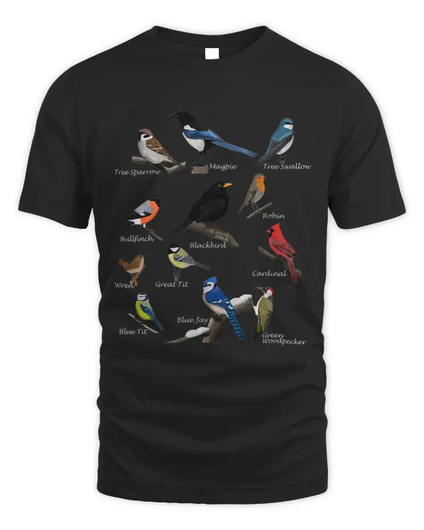 Funny Backyard Birds Sparrow Cardinal Birdlovers Animals Tee