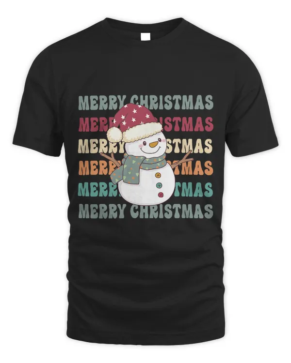 Retro Merry Christmas Snowman Christmas Vibes Vacation 30