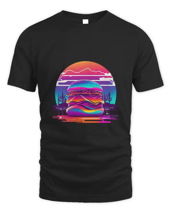 80s Synthwave Burger with a Retro Aesthetic