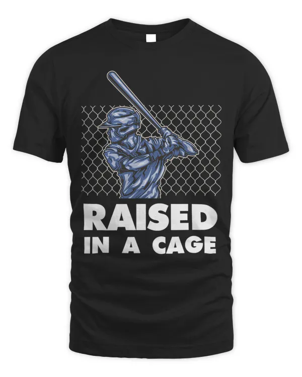 Funny Baseball Batter Hitter Raised In A Cage Sporty Humor