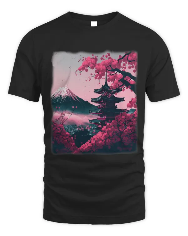 90s Retro Japanese Vaporwave Art Cherry Blossom Aesthetic