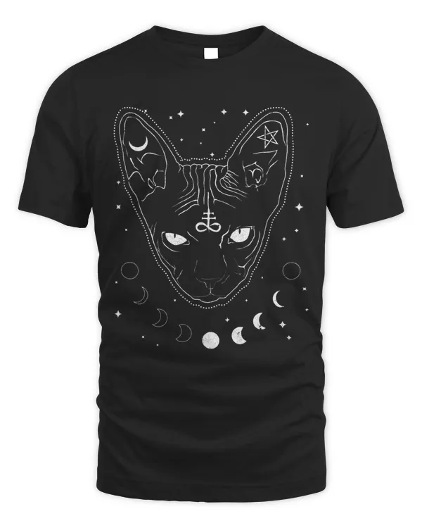 Goth Occult Sphynx Cat Black Gothic October Halloween