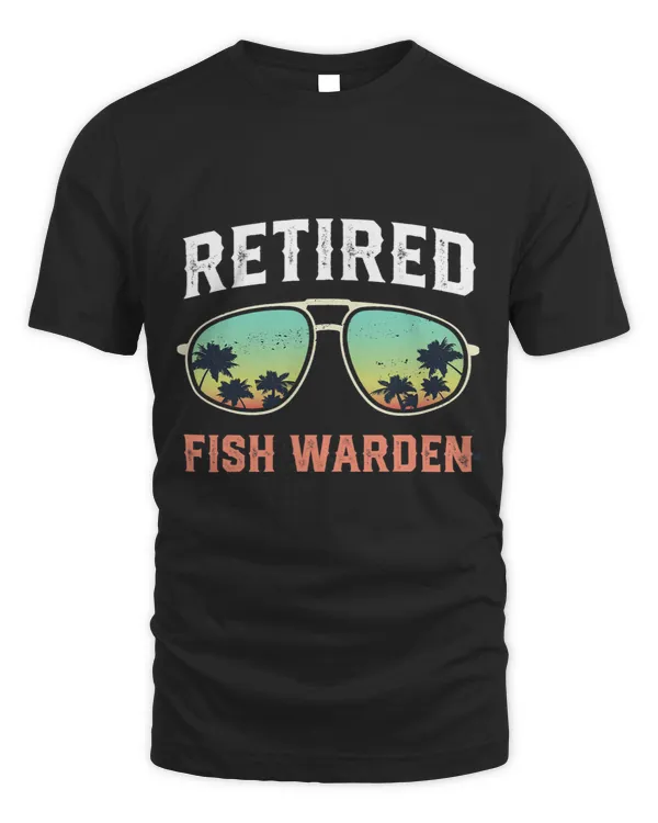 funny retired Fish Warden Beach Palm Tree Sunglasses