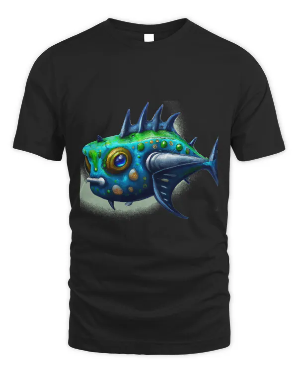 A Fish With Spikes And A Strange Tooth Artistic Painting