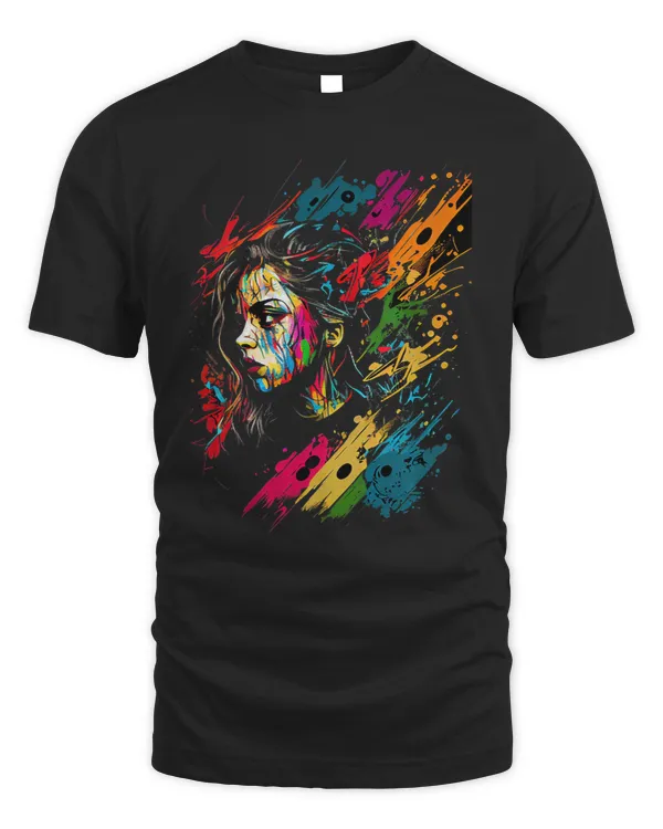 Artistic Paint Splash Womens Face Graffiti Style