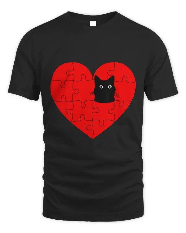 Cat Valentine Costume Puzzle Piece Heart Black Kitten Kitty