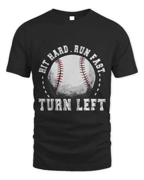 Hit Hard Run Fast Turn Left Baseball Player