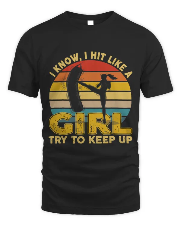 Hit Like A Girl Shirt Funny Muay Thai Women Gift