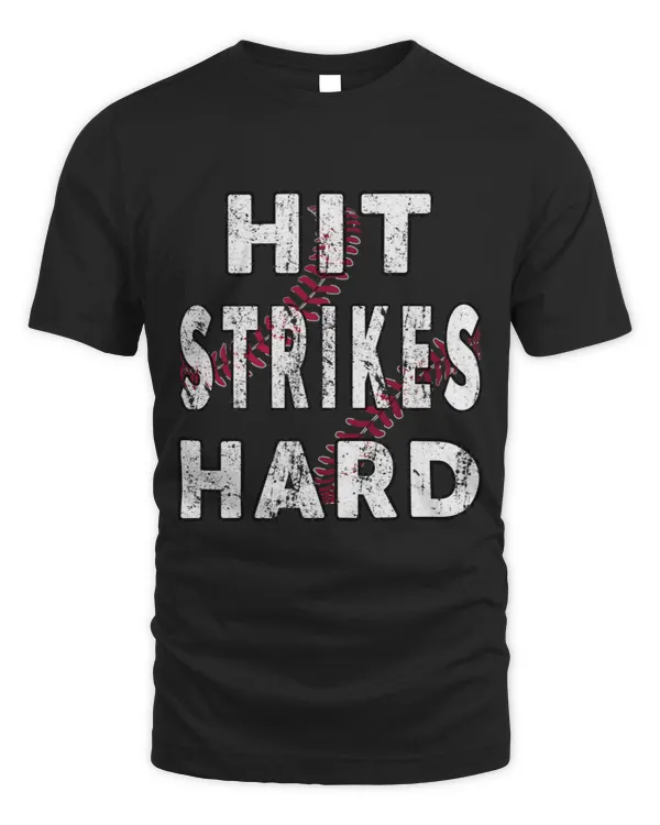 Hit Strikes Hard Vintage Baseball Sports fan