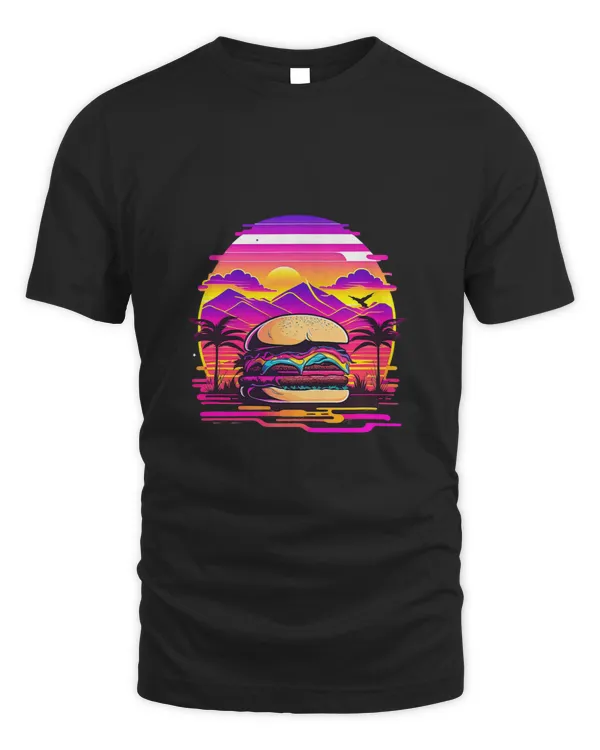 Burgers Synthwave 80s Retrowave Aesthetic