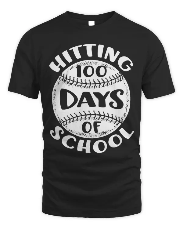 Hitting 100 Days Of School Baseball Player Teacher Student