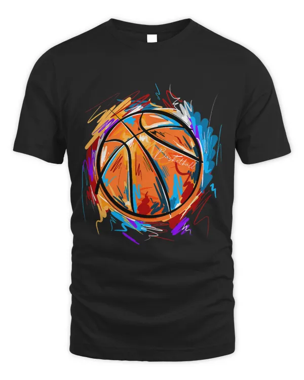 Basketball Player Dunking Korbleger Ball Graffiti Graphic