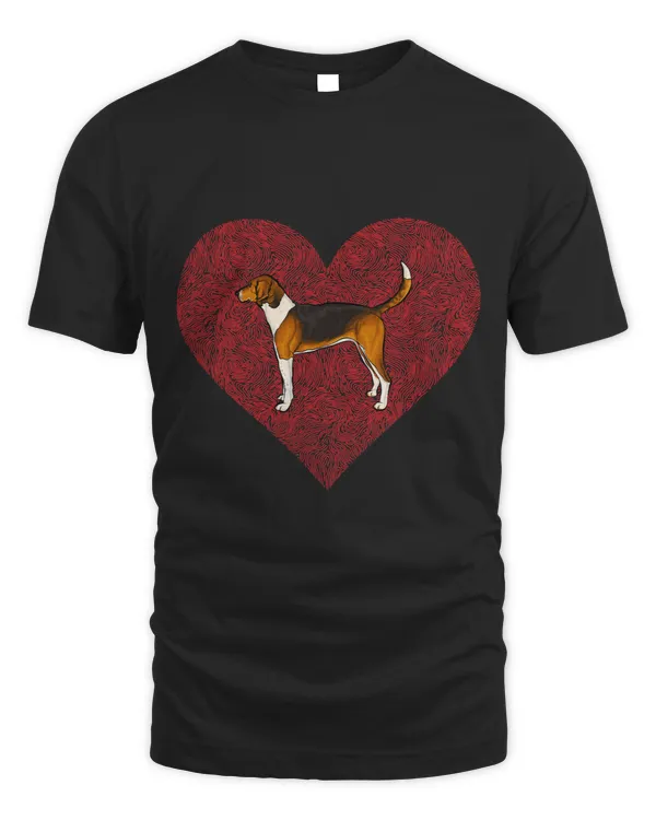 American Foxhound Valentines Day Dog Love Fingerprint