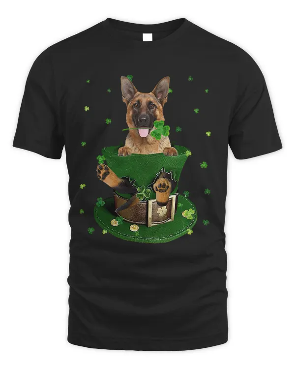 St Patricks Day Leprechaun German Shepherd Dog Shamrock