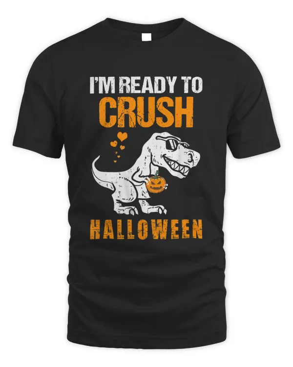 Kids I'm Ready To Crush Halloween Dinosaur Trex Toddler Boys