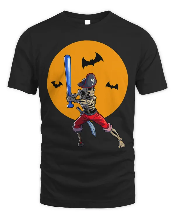 Baseball Skeleton Men Boys Pirate Baseball Halloween 3