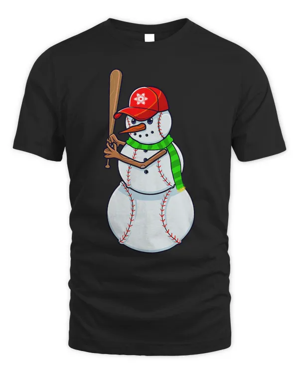 Baseball Snowman Balls Snow Christmas Xmas Men Women Kids