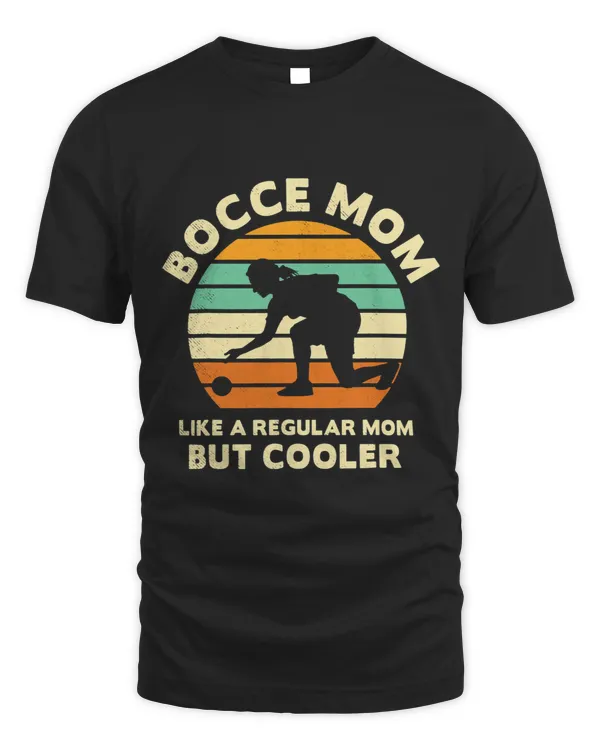 Bocce sports funny MOM retro sunset art mixed