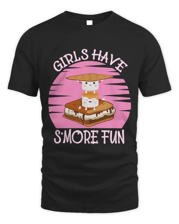 Funny Smores Lover Girls Shirt Camping Girls Have Smore Fun