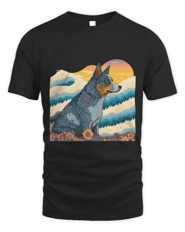Surrealism Japanese Painting Australian Cattle dog