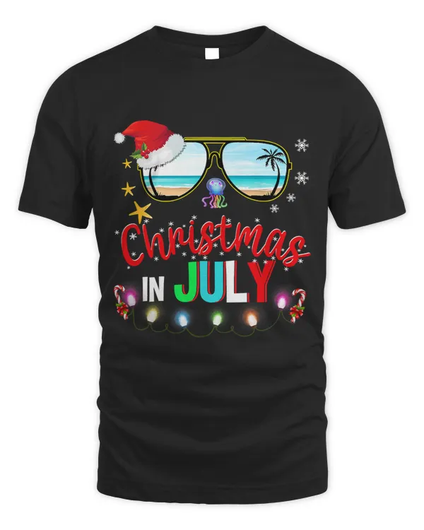 Santa Hat Sunglasses Christmas In July Funny Summer Gifts 175
