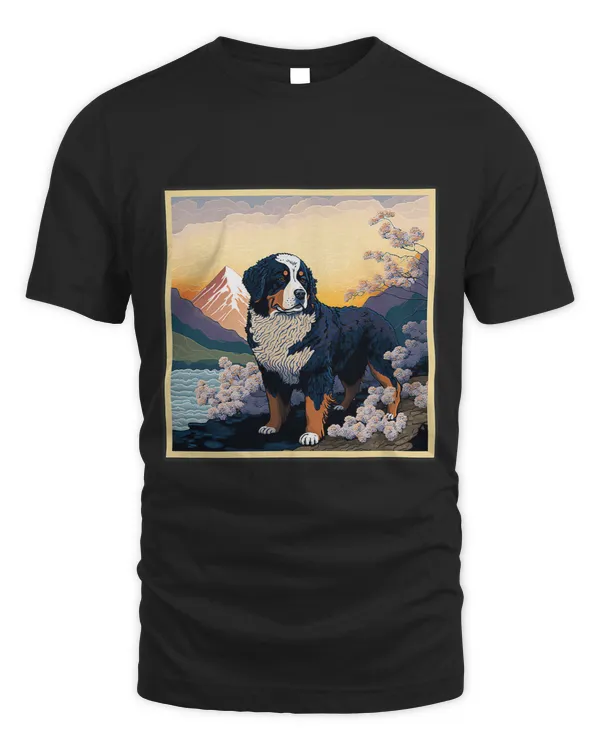 Surrealism Japanese Painting Bernese Mountain dog