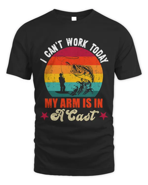Bass Fishing Vintage I Cant Work Today My Arm Is In A Cast