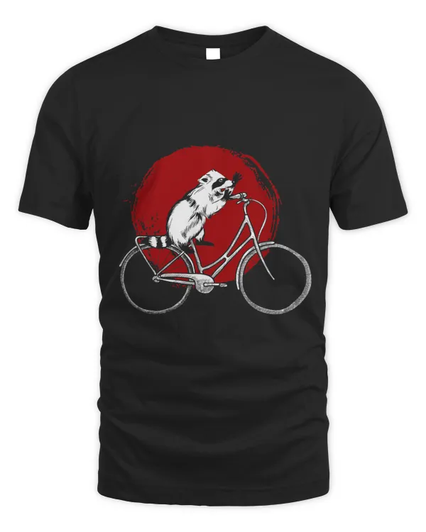 Cycling Lover Animal Trash Panda On Bike Racoon