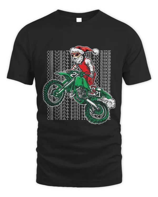 Christmas Santa Claus Dirt Bike Oh What Fun It is to ride