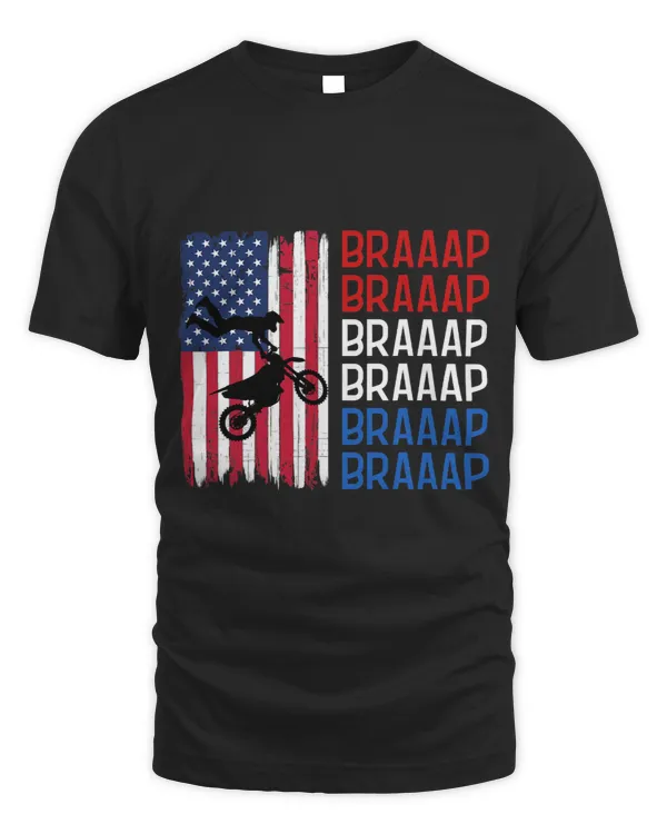 Funny Braaap Motorcross Racing Vintage American Tee Mens