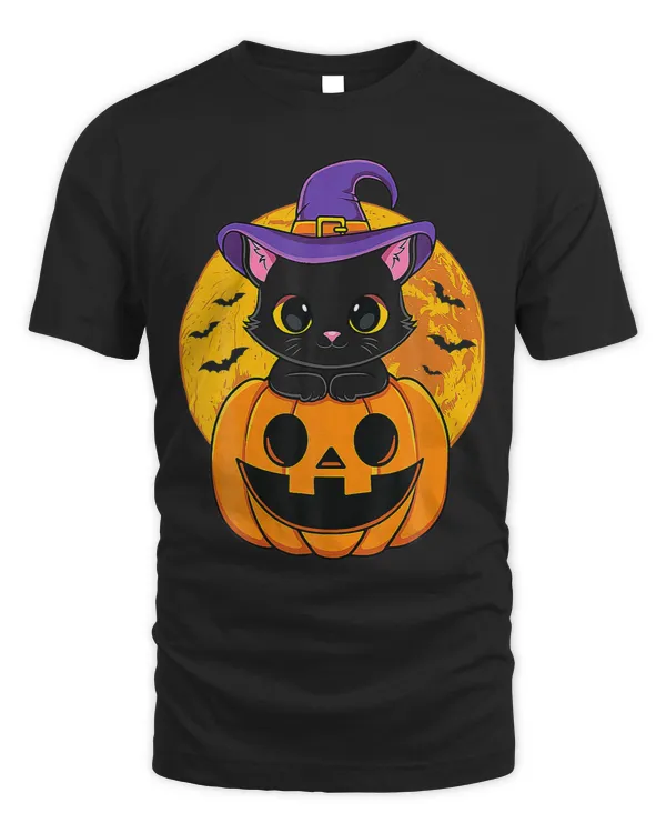 Halloween Black Cat Witch Hat Pumpkin For Kids Girls