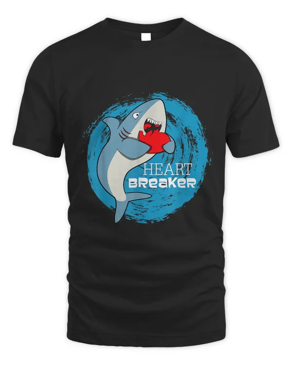 Shark Heart Breaker Funny Boys Kids Valentines Day