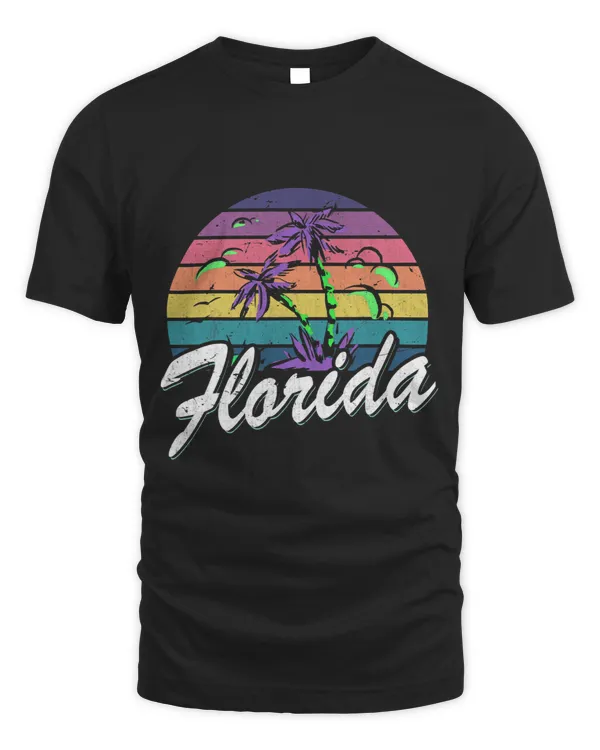 Birds Tropical Summer Vacation Palm Trees Retro Florida