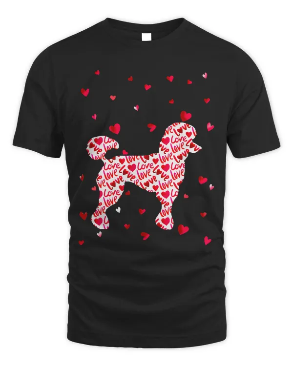 Valentines shirt Love Hearts Poodle Dog